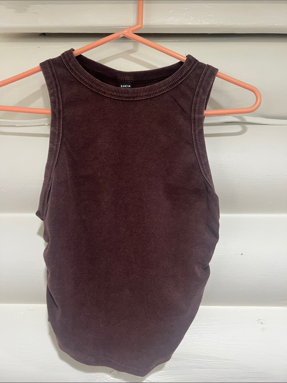 SHEIN Chocolate Brown Ribbed Tank Top